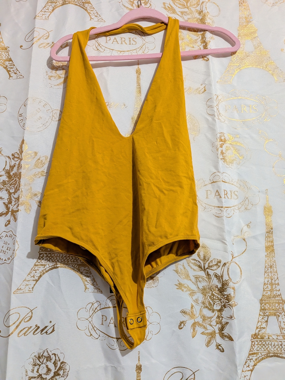 Express Mustard Yellow Sleeveless Bodysuit